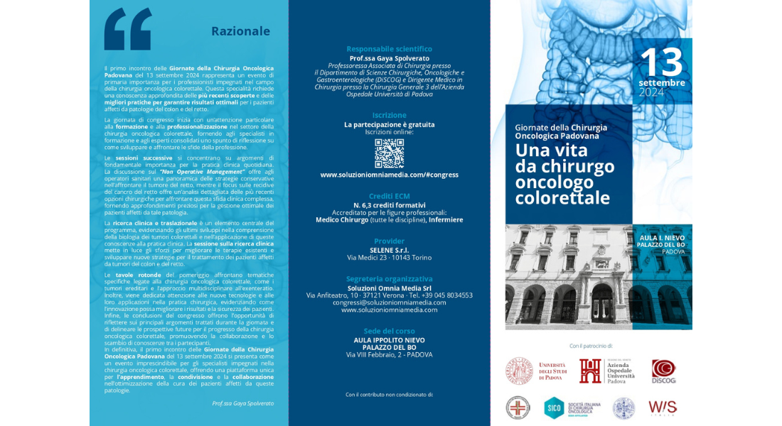 Clicca per accedere all'articolo Giornate della Chirurgia Oncologica Padovana: Una vita da chirurgo oncologo colorettale - 13.09.2024