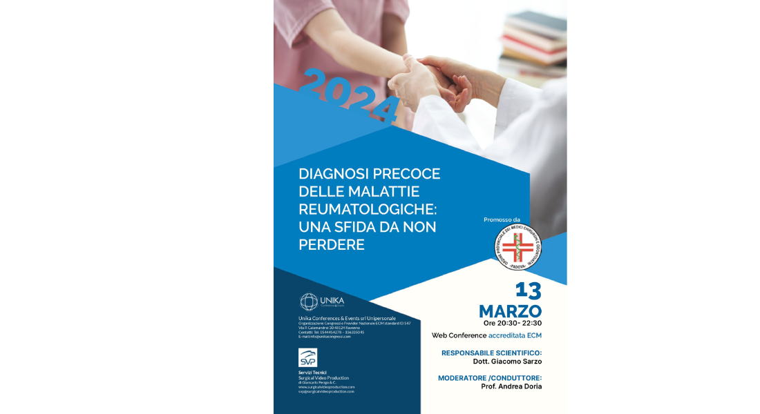 Clicca per accedere all'articolo Web Conference: Diagnosi precoce delle malattie reumatologiche: una sfida da non perdere